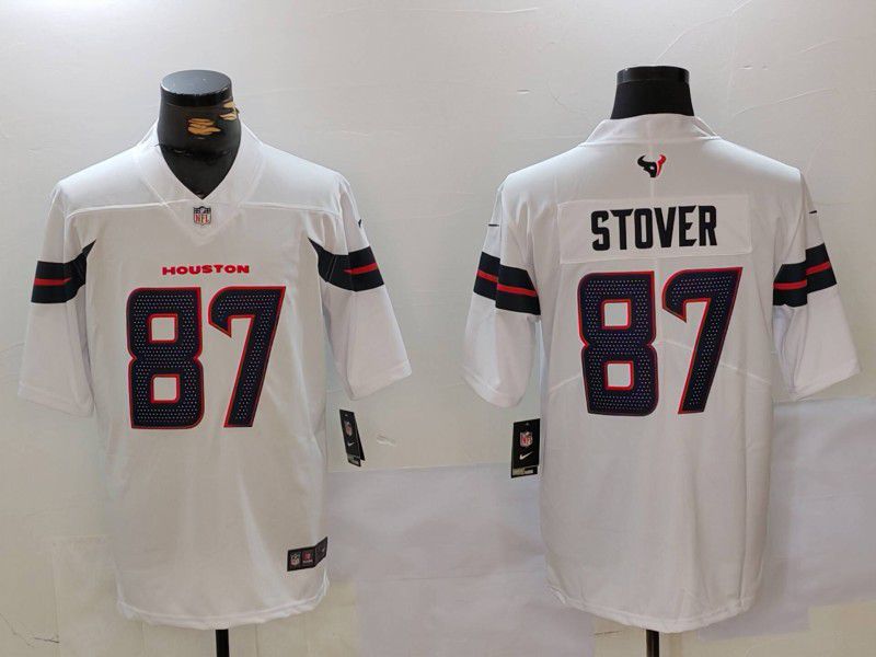 Men Houston Texans #87 Stover White Second generations 2025 Nike Limited NFL Jersey style 1->houston texans->NFL Jersey